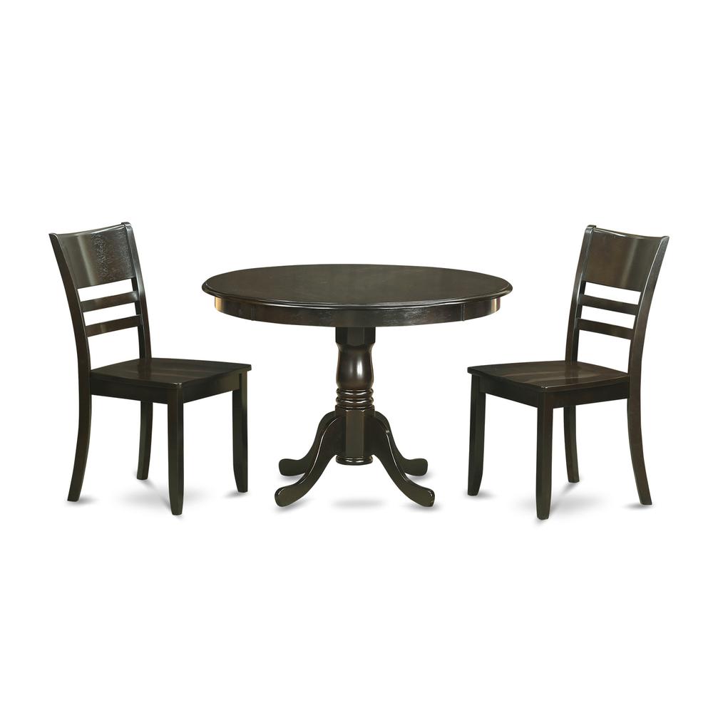 3 Pc Small Kitchen Table And Chairs Set-Kitchen Table And 2 Kitchen Chairs By East West Furniture | Dining Sets | Modishstore - 2