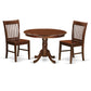 3 Pc Set With A Round Kitchen Table And 2 Wood Dinette Chairs In Mahogany By East West Furniture | Dining Sets | Modishstore - 2