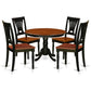 5 Pc Set With A Round Small Table And 4 Wood Dinette Chairs In Black And Cherry . By East West Furniture | Dining Sets | Modishstore - 2