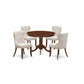 A Dining Room Table Set Of 4 Wonderful Dining Chairs Using Linen Fabric Doeskin Color And An Attractive Dinner Table And Dining Tables By East West Furniture | Dining Sets | Modishstore