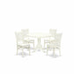 5-Pc Dining Room Table Set- 4 Dining Room Chair And Wooden Dining Table - Wooden Seat And Slatted Chair Back - Linen White Finish And Dining Tables By East West Furniture | Dining Sets | Modishstore