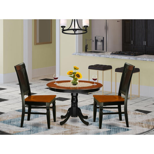 Dining Room Set Black & Cherry HLWE3-BCH-W By East West Furniture | Dining Sets | Modishstore