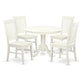 5 Pc Set With A Round Dinette Table And 4 Wood Dinette Chairs In Linen White By East West Furniture - Hlwe5-Lwh-W | Dining Sets | Modishstore - 2
