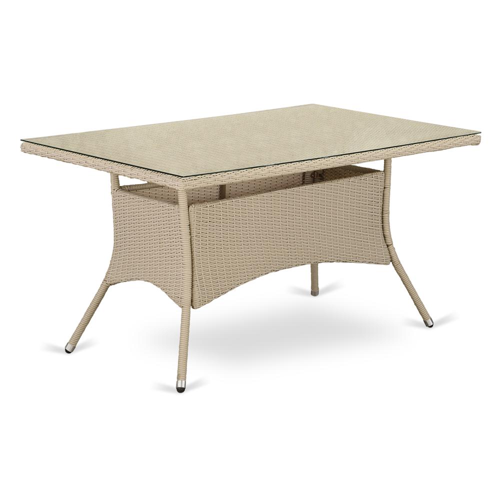 Wicker Patio Table Cream HVLTG53V By East West Furniture | Outdoor Tables | Modishstore