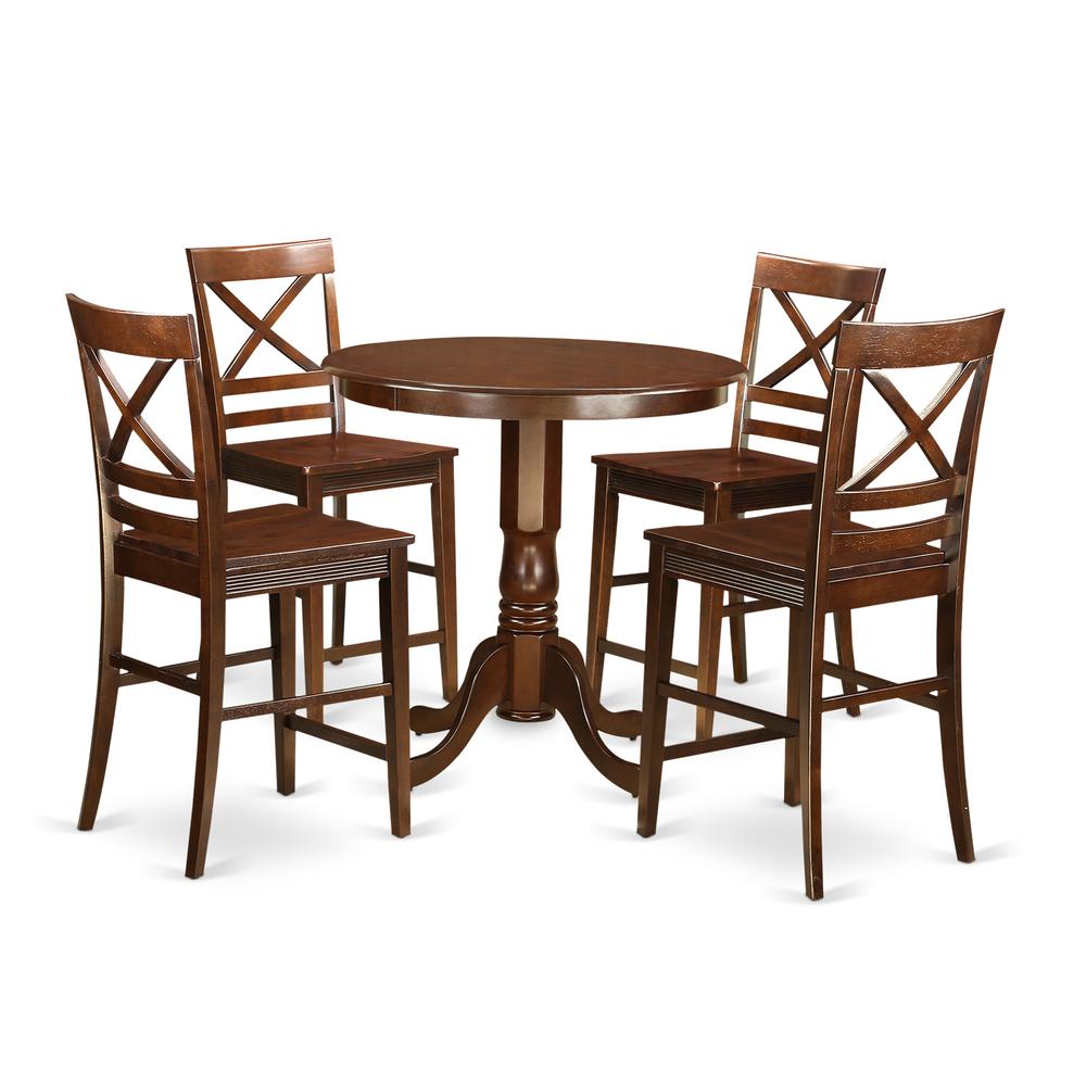 5 Pc Counter Height Dining Room Set-Pub Table And 4 Dining Chairs. By East West Furniture | Bar Stools & Table | Modishstore - 2
