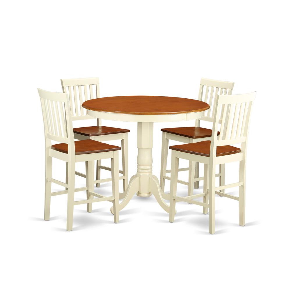 5 Pc Counter Height Dining Set-High Table And 4 Kitchen Chairs By East West Furniture | Dining Sets | Modishstore - 2