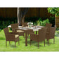 Wicker Patio Set Brown JUBK7-02A By East West Furniture | Outdoor Dining Sets | Modishstore