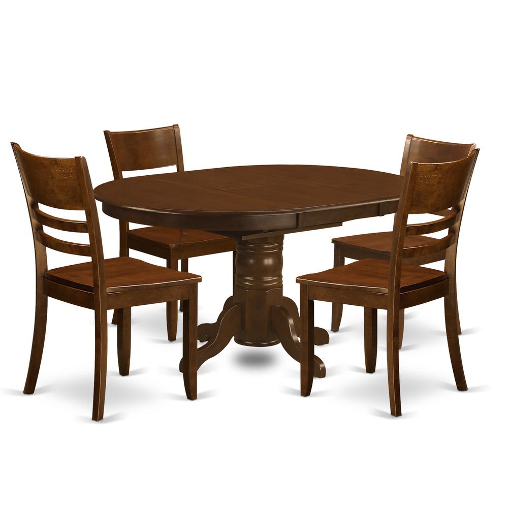 5 Pc Kenley Dinette Table With A Leaf And 4 Wood Seat Chairs By East West Furniture | Dining Sets | Modishstore - 2