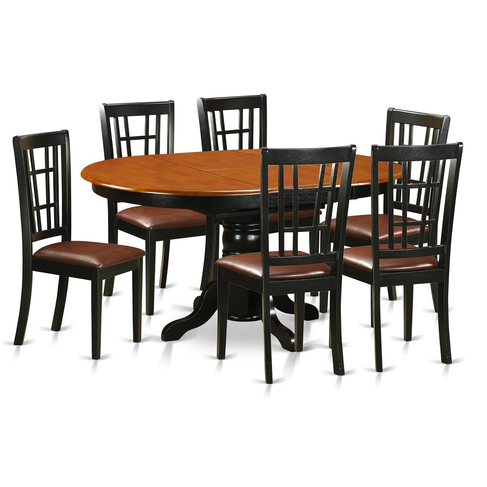 7 Pc Dining Room Set-Dining Table And 6 Wooden Kitchen Chairs By East West Furniture | Dining Sets | Modishstore - 2