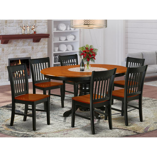 Dining Room Set Black & Cherry KENO7-BCH-W By East West Furniture | Dining Sets | Modishstore