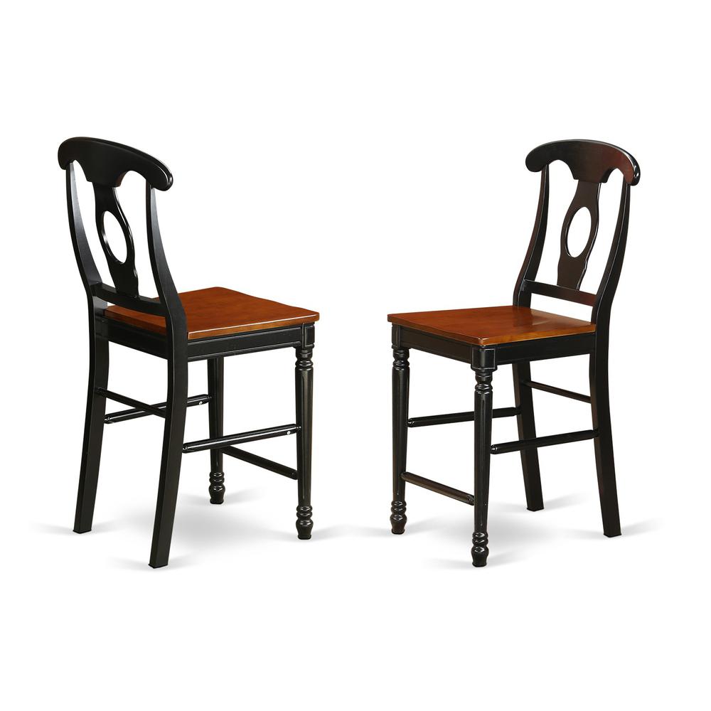 Kenley Counter Height Stools With Wood Seat In Black And Cherry Finish, Set Of 2 By East West Furniture | Dining Chairs | Modishstore - 2