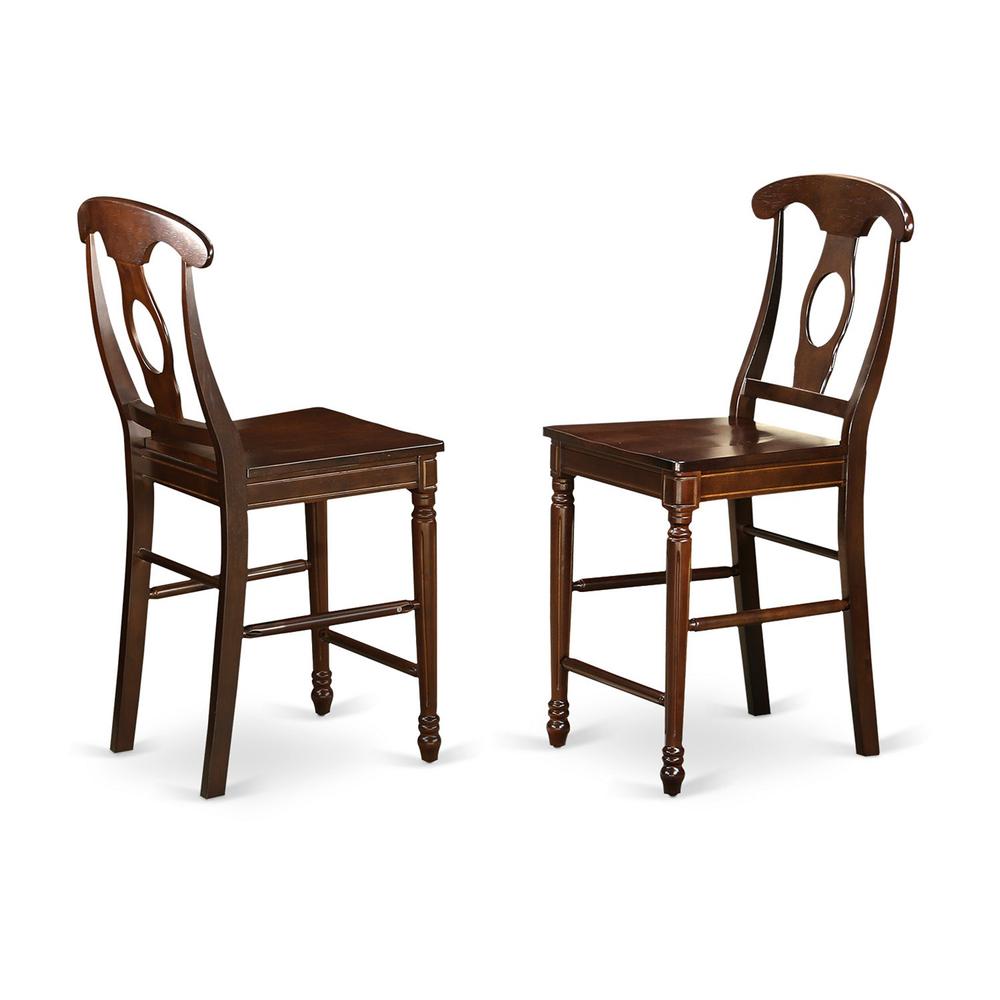 Kenley Counter Height Stools With Wood Seat In Black And Cherry Finish, Set Of 2 By East West Furniture | Dining Chairs | Modishstore - 5