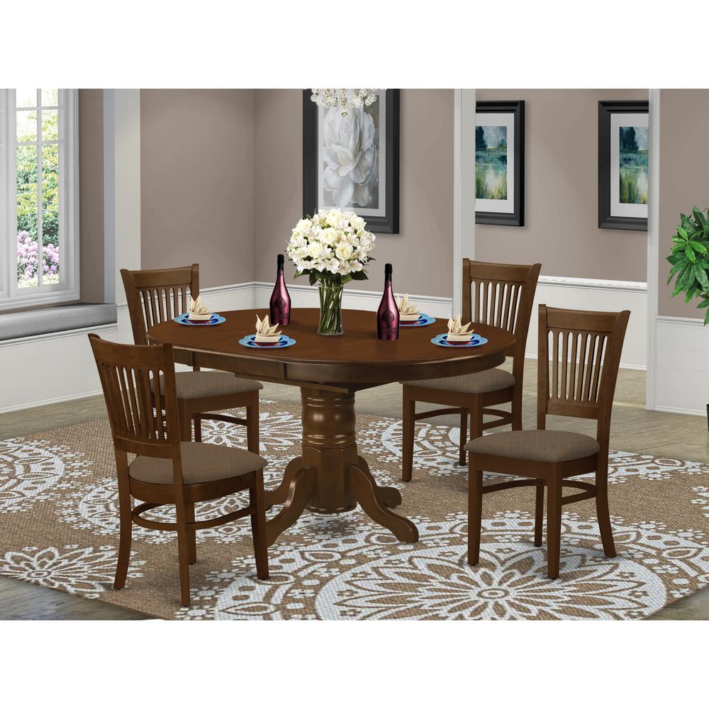 Keva5-Esp-C 5 Pc Set Kenley Kitchen Table With A Leaf And 4 Fabric Seat Chairs By East West Furniture | Dining Sets | Modishstore - 2