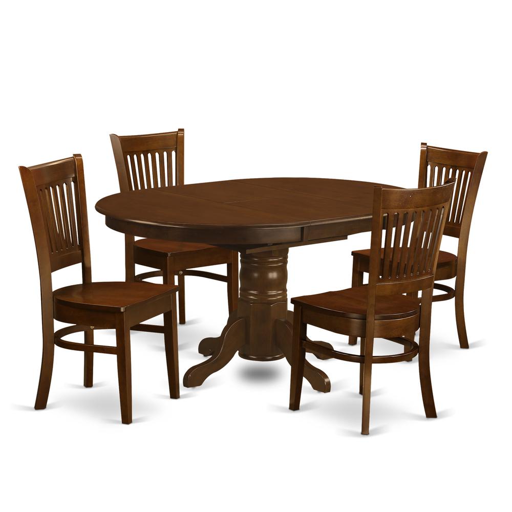 5 Pc Set Kenley Dining Table With A Leaf And 4 Wood Kitchen Chairs By East West Furniture | Dining Sets | Modishstore - 2