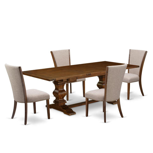 5Pc Modern Dining Table Set Includes A Dining Table And 4 Upholstered Dining Chairs And Dining Tables By East West Furniture | Dining Sets | Modishstore