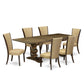 7Pc Dining Room Table Set Consists Of A Dining Room Table And 6 Parsons Dining Chairs And Dining Tables By East West Furniture | Dining Sets | Modishstore