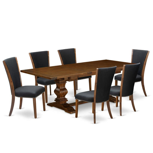 7Pc Dining Table Set Offers A Rectangular Table And 6 Parsons Dining Chairs And Dining Tables By East West Furniture | Dining Sets | Modishstore