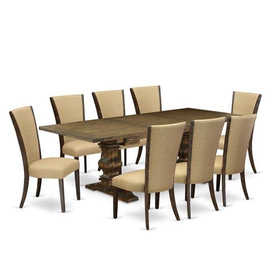 9Pc Dining Table Set Consists Of A Kitchen Table And 8 Parsons Dining Room Chairs And Dining Tables By East West Furniture | Dining Sets | Modishstore