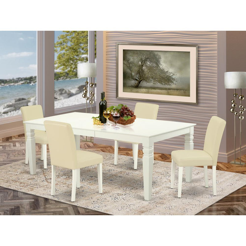 Dining Room Set Linen White LGAB5-LWH-64 By East West Furniture | Dining Sets | Modishstore