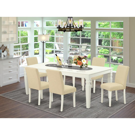 Dining Room Set Linen White LGAB7 - LWH - 02 By East West Furniture | Dining Sets | Modishstore