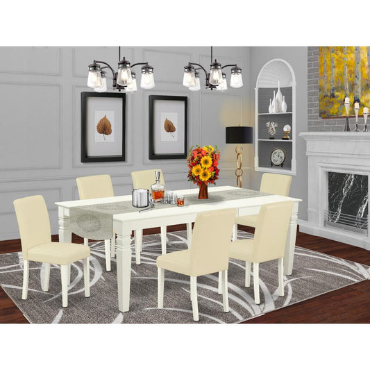 Dining Room Set Linen White LGAB7 - LWH - 64 By East West Furniture | Dining Sets | Modishstore