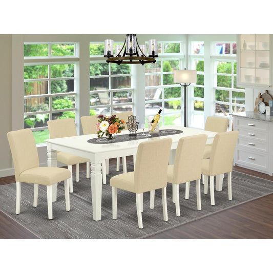 Dining Room Set Linen White LGAB9-LWH-02 By East West Furniture | Dining Sets | Modishstore