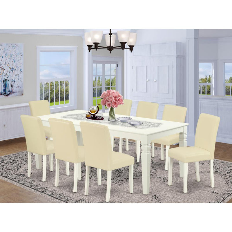 Dining Room Set Linen White LGAB9-LWH-64 By East West Furniture | Dining Sets | Modishstore
