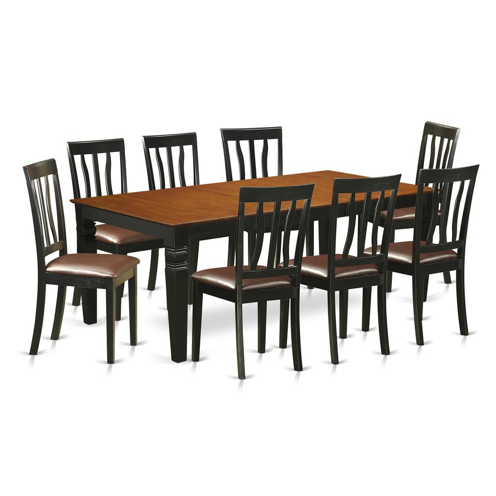 9 Pckitchen Table Set With A Dining Table And 8 Kitchen Chairs In Black And Cherry By East West Furniture | Dining Sets | Modishstore - 2