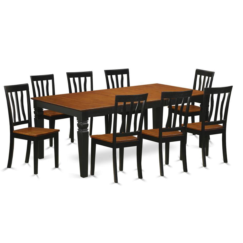 9 Pckitchen Dinette Set With A Table And 8 Dining Chairs In Black And Cherry By East West Furniture | Dining Sets | Modishstore - 2