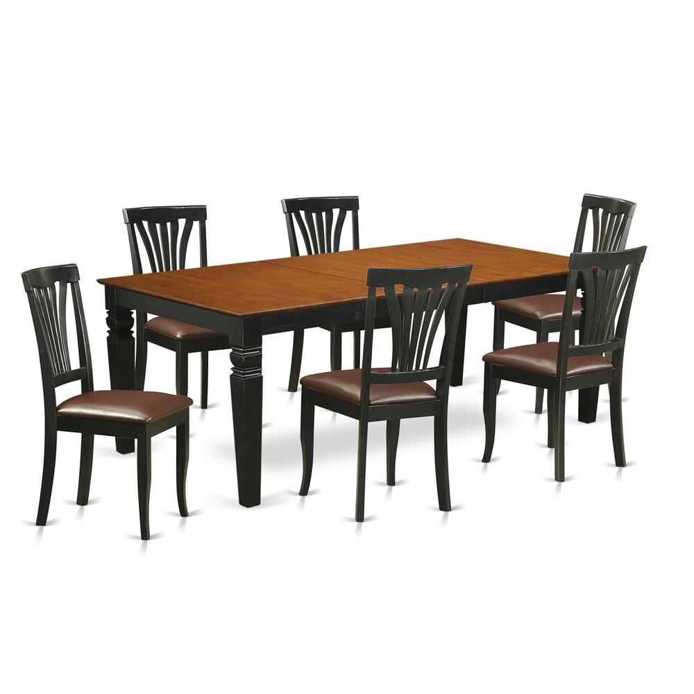 7 Pctable And Chair Set With A Table And 6 Dining Chairs In Black And Cherry By East West Furniture | Dining Sets | Modishstore - 2