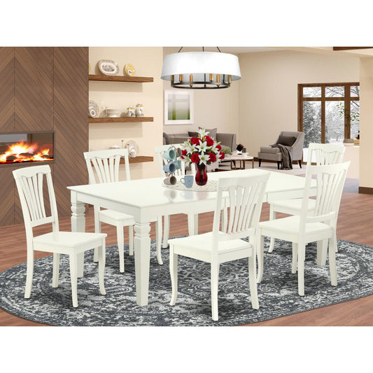 Dining Room Set Linen White LGAV7-LWH-W By East West Furniture | Dining Sets | Modishstore