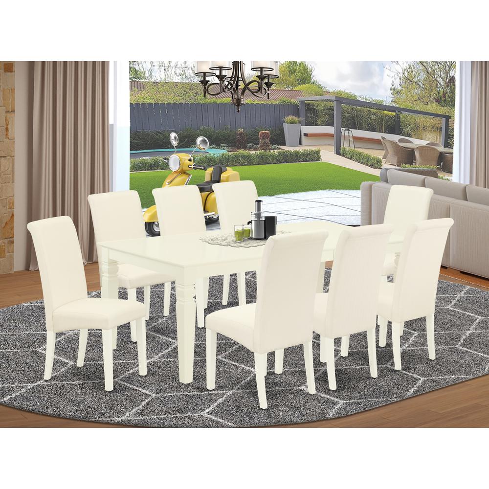 Dining Room Set Linen White LGBA9-LWH-01 By East West Furniture | Dining Sets | Modishstore