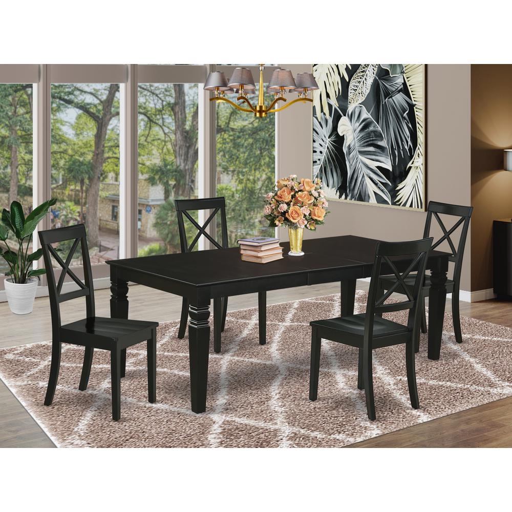 Dining Room Set Black LGBO5-BLK-W By East West Furniture | Dining Sets | Modishstore