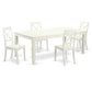 5 Pckitchen Table Set With A Dining Table And 4 Dining Chairs In Linen White By East West Furniture | Dining Sets | Modishstore - 2