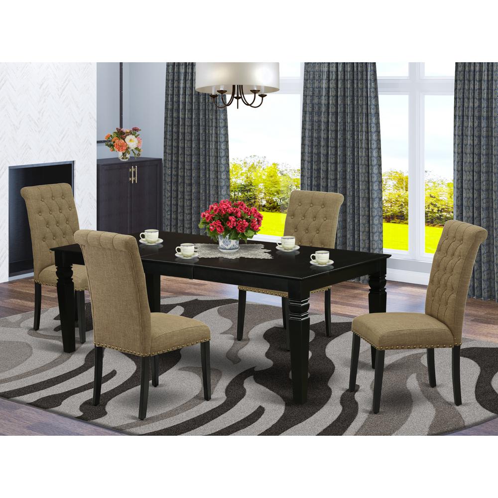 Dining Room Set Black LGBR5-BLK-17 By East West Furniture | Dining Sets | Modishstore