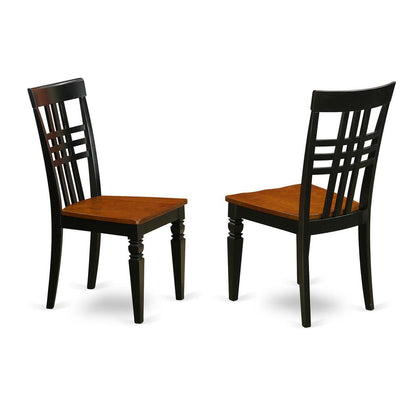 Logan Dining Chair With Wood Seat - Black & Cherry Finish., Set Of 2 By East West Furniture | Dining Chairs | Modishstore - 2