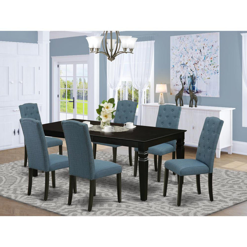 Dining Room Set Black LGCE7-BLK-21 By East West Furniture | Dining Sets | Modishstore