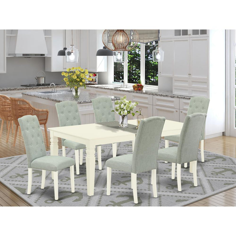 Dining Room Set Linen White LGCE7 - LWH - 15 By East West Furniture | Dining Sets | Modishstore