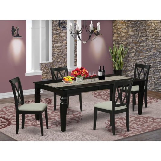 Dining Room Set Black LGCL5-BLK-C By East West Furniture | Dining Sets | Modishstore