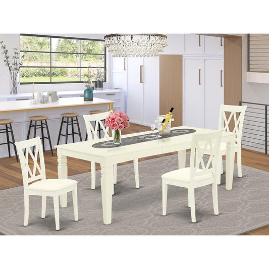 Dining Room Set Linen White LGCL5 - LWH - C By East West Furniture | Dining Sets | Modishstore