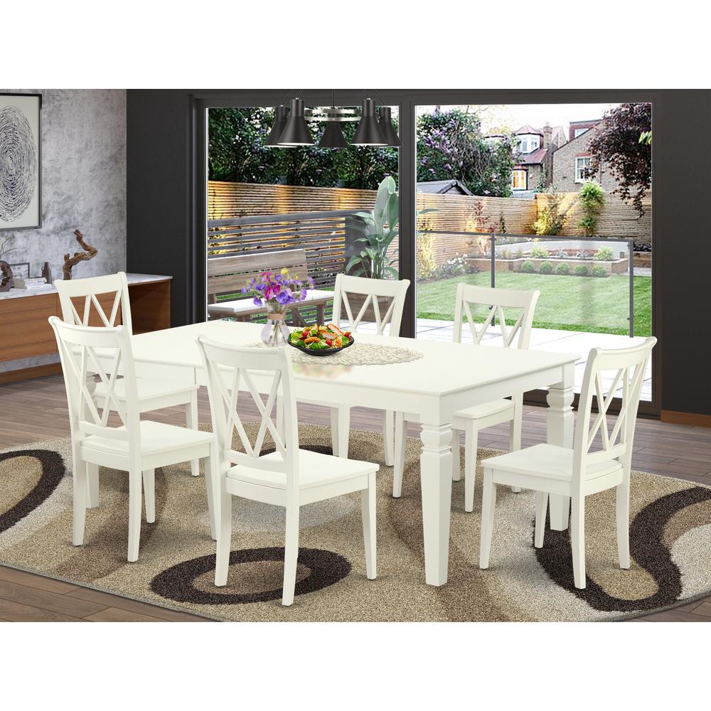 Dining Room Set Linen White LGCL7-LWH-W By East West Furniture | Dining Sets | Modishstore