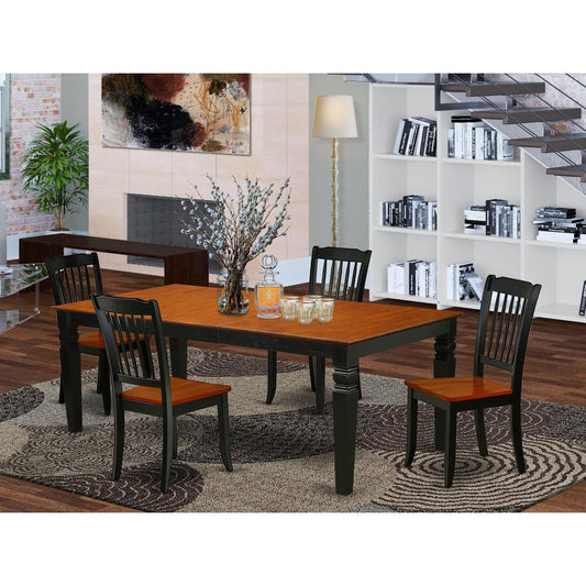 Dining Room Set Black & Cherry LGDA5-BCH-W By East West Furniture | Dining Sets | Modishstore