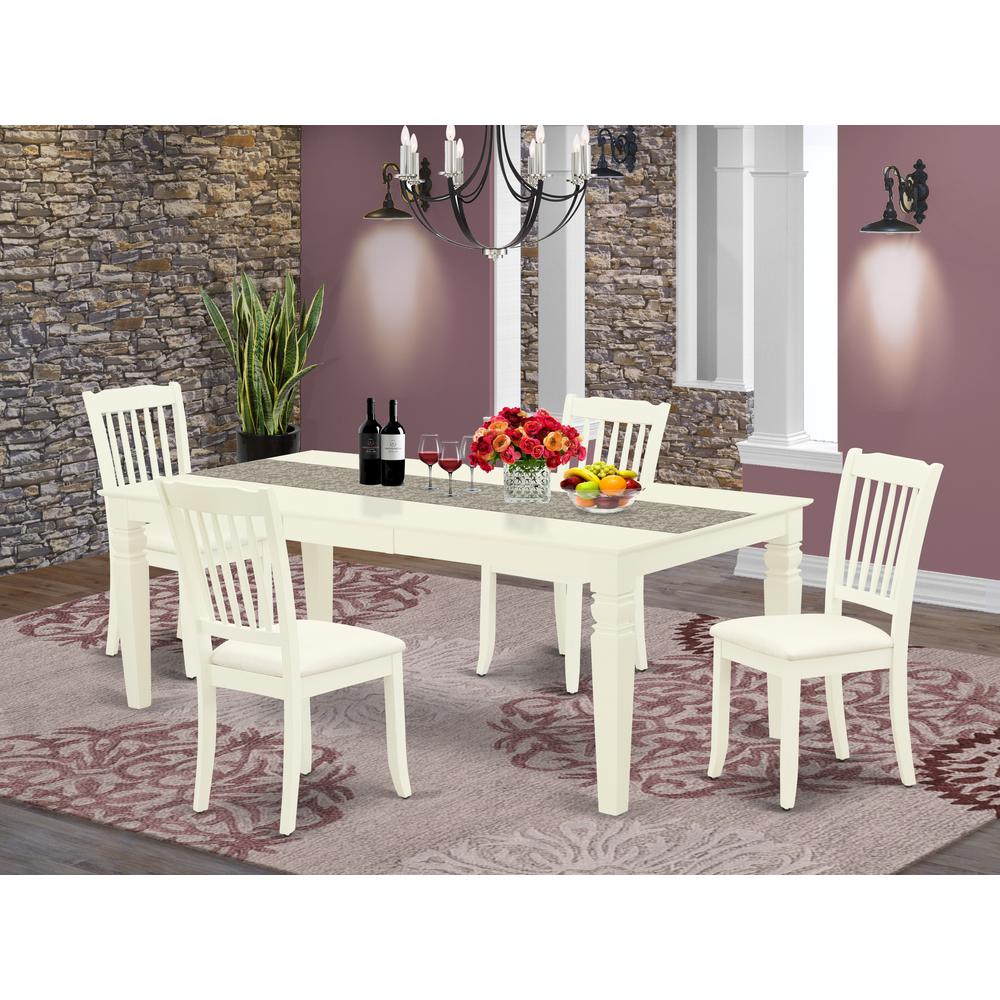Dining Room Set Linen White LGDA5 - LWH - C By East West Furniture | Dining Sets | Modishstore