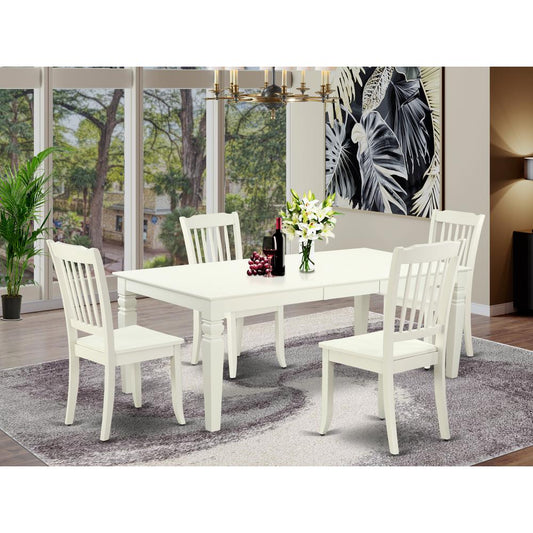 Dining Room Set Linen White LGDA5-LWH-W By East West Furniture | Dining Sets | Modishstore
