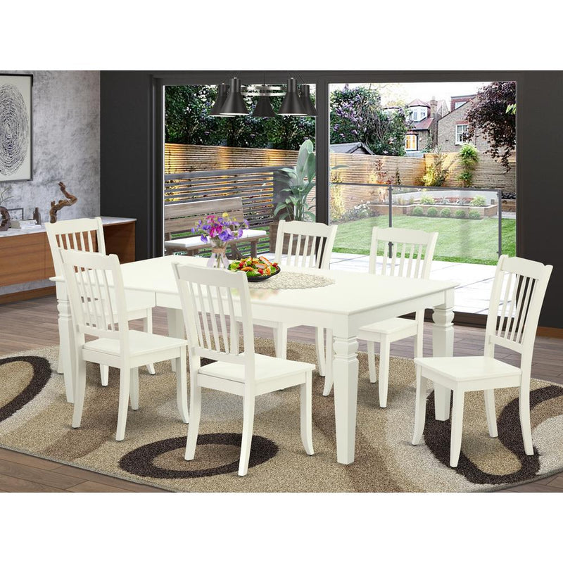 Dining Room Set Linen White LGDA7-LWH-W By East West Furniture | Dining Sets | Modishstore