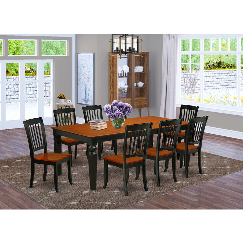Dining Room Set Black & Cherry LGDA9-BCH-W By East West Furniture | Dining Sets | Modishstore
