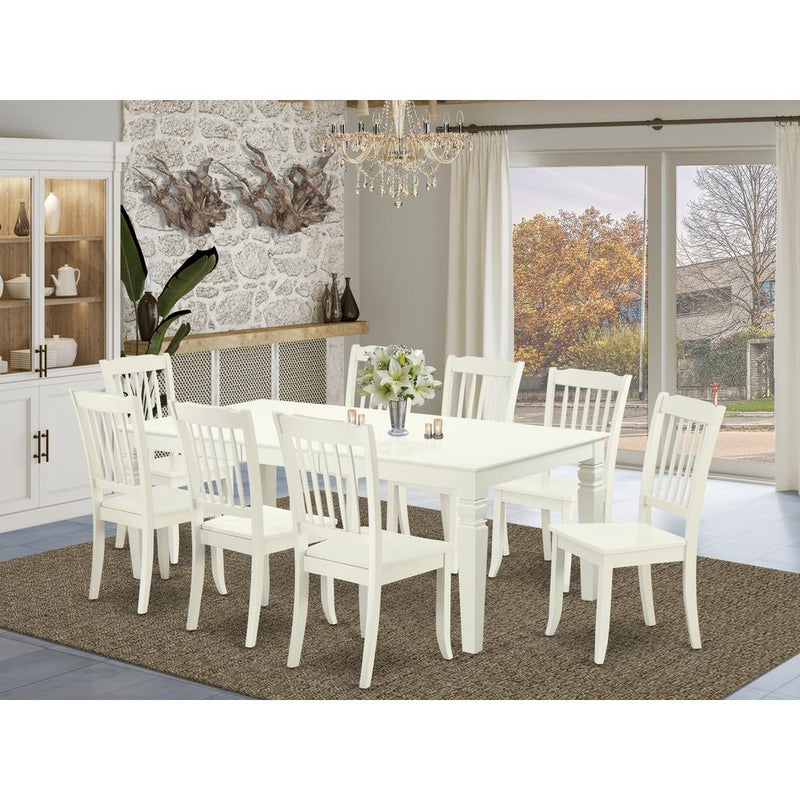 Dining Room Set Linen White LGDA9-LWH-W By East West Furniture | Dining Sets | Modishstore
