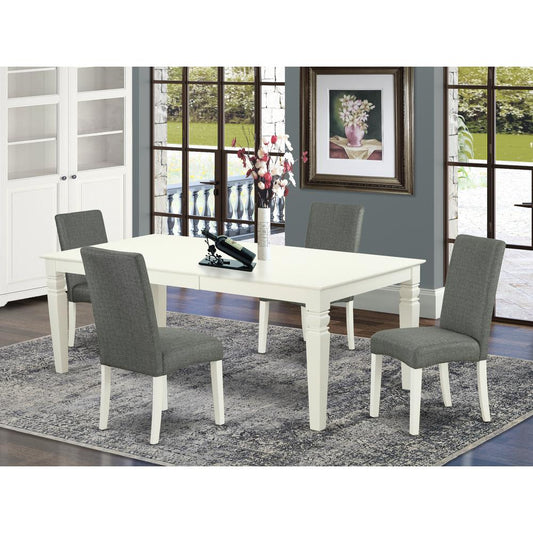 Dining Room Set Linen White LGDR5-LWH-07 By East West Furniture | Dining Sets | Modishstore