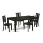 5 Pc Dining Room Set With A Dinning Table And 4 Wood Dining Chairs In Black By East West Furniture | Dining Sets | Modishstore - 2