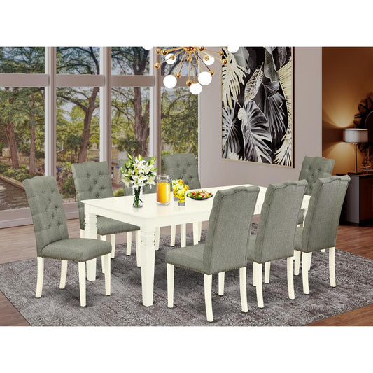 Dining Room Set Linen White LGEL9 - LWH - 07 By East West Furniture | Dining Sets | Modishstore